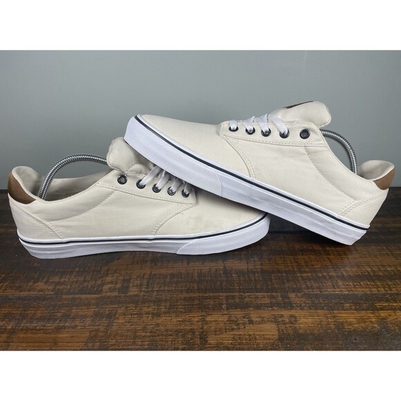 Vans Chukka Low Cream Off White Canvas Sneakers Brown Accents Men’s 11.5 -Clean - Picture 9 of 10